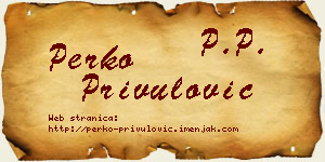 Perko Privulović vizit kartica